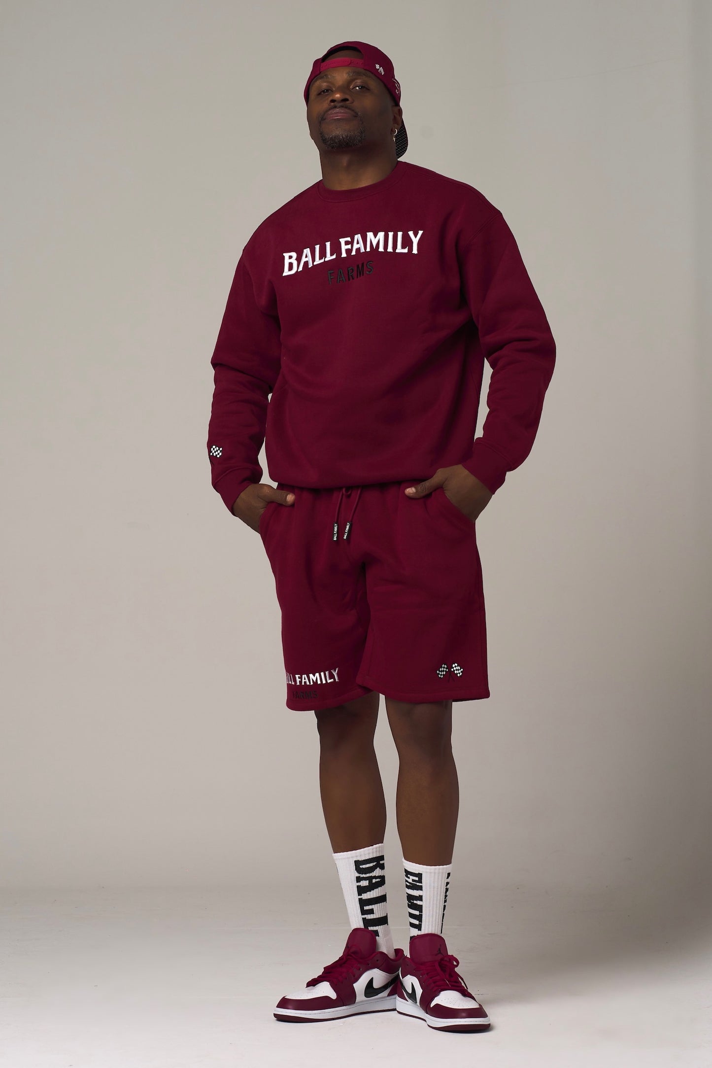 BFF Jogger Shorts Burgundy