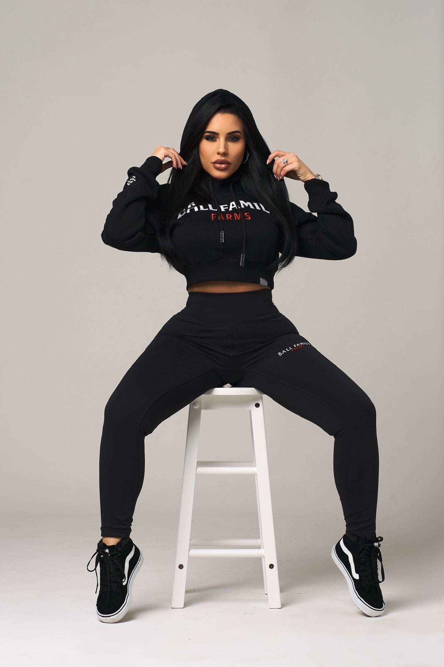 BFF Crop Hoodie Black