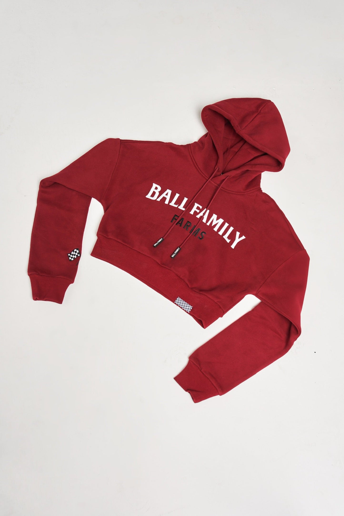 BFF Crop Hoodie Burgundy
