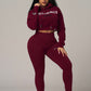 BFF Crop Hoodie Burgundy